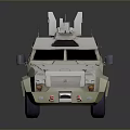 White Military Tank With Purple Wheels 3D Rendering Design Model
