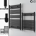 Modern Bathroom Accessories Black Heated Towel Rails with Wall Mounted Design