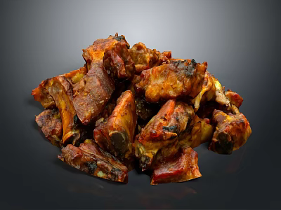 Delicious Oven Roasted Pork Ribs Golden Brown Tender Juicy with Savory Seasoning 3d model