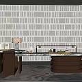 Elegant Modern Kitchen Interior With Marble Countertop And Luxury Cabinets 3d model