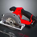 Handheld Electric Circular Saw Industrial Equipment With Red Black Design And Metal Base