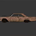 Abandoned Old Rusted Vintage Car With Broken Windshield And Weathered Body