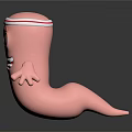 Pink Cartoon Character With Red White Striped Headband Big Eyes Smiling Face And Outstretched Arms
