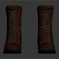 Brown Leather Ankle Boots With Lace Up Design And Vintage Fashion Style