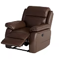 Brown Leather Massage Chair With Reclining Function Electric Control And Modern Design