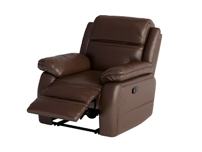 Brown Leather Massage Chair With Reclining Function Electric Control And Modern Design 3d model
