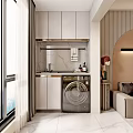 Elegant Modern Living Dining Room Interior With Dining Table Chairs TV And Decorative Painting