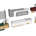 Modern Medical Beauty Reception Desk Design With Elegant Style And Decorative Elements 3d model