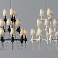 Modern Black and White Multi Light Chandeliers for Interior Decorative Design 3d model