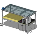 Hardware Tools Metal Workbench with Mesh Top Yellow Shelf and Wheels
