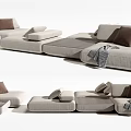 Modern Sofa Coffee Table Combination Multiplayer Sofa Combination 3d model