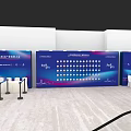 Modern Banquet Hall Interior With Audience Seats Stage And Entrance Area