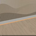 Two Panel Wooden Room Divider With Striped Design And Gradient Color For Modern Interior