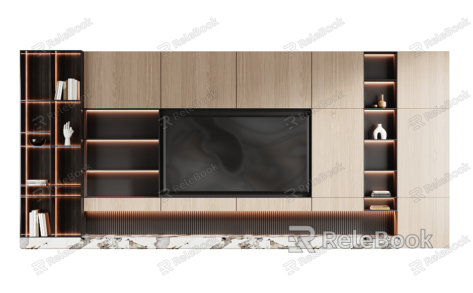 Modern TV background wall model