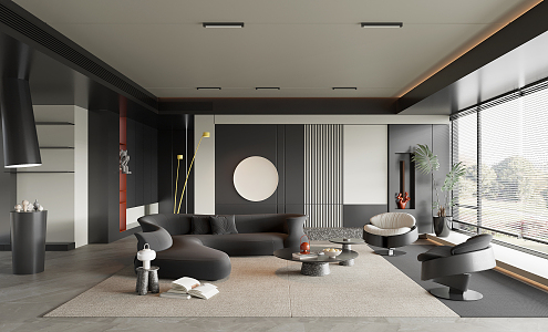 modern living room 3d model