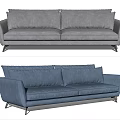 Modern double sofa multiplayer sofa 3d model