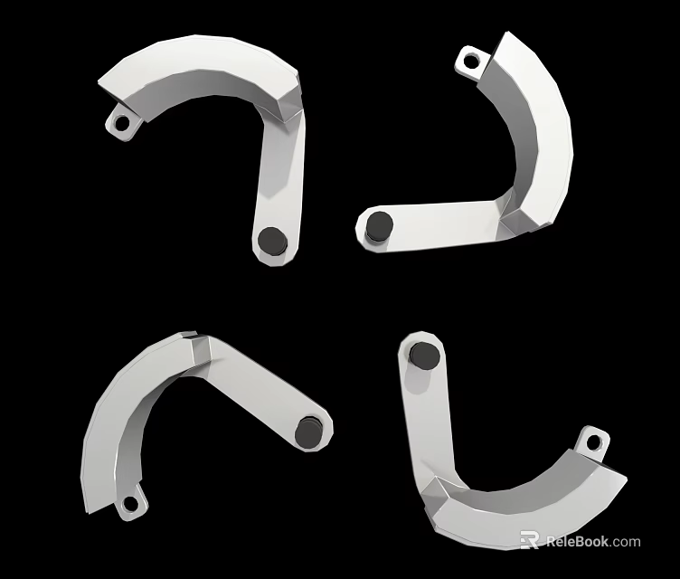 High Quality Curved Metal Hardware Tools with Mounting Holes for Secure Fixing 3d model 