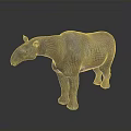 Detailed 3D Rendered Prehistoric Animal Figure With Pinkish Purple Striped Texture Standing On Dark Background