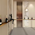 Liquor and Tobacco Specialty Store Facade With Wooden Wall Glass Door And Product Display Shelves