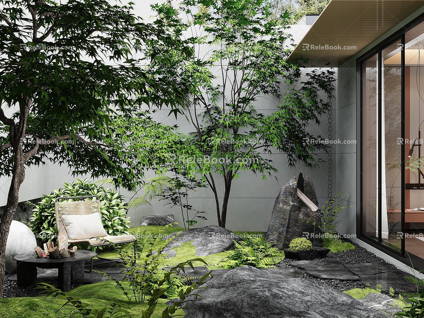 Courtyard landscape landscape landscaping courtyard garden landscape sketch 3d model