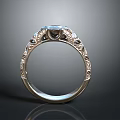 Elegant Engraved Ring With Central Sparkling Gemstone And Delicate Metal Design