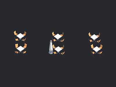 Modern table and chair combination seat 3d model Modern table and chair combination seat 3d model