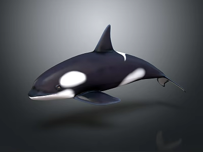 Orca Marine Wildlife Animal With Sleek Body Black And White Coloration And Prominent Dorsal Fin 3d model