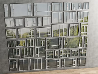 Modern window combination window glass window floor-to-ceiling window balcony window bay window bedroom window stainless steel sliding window casement window doors and windows 3d model