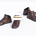 Brown High Top Lace Up Leather Shoes With Classic Design And Stylish Look