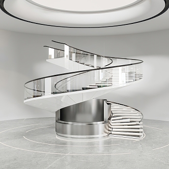 modern revolving staircase large revolving staircase 3d model