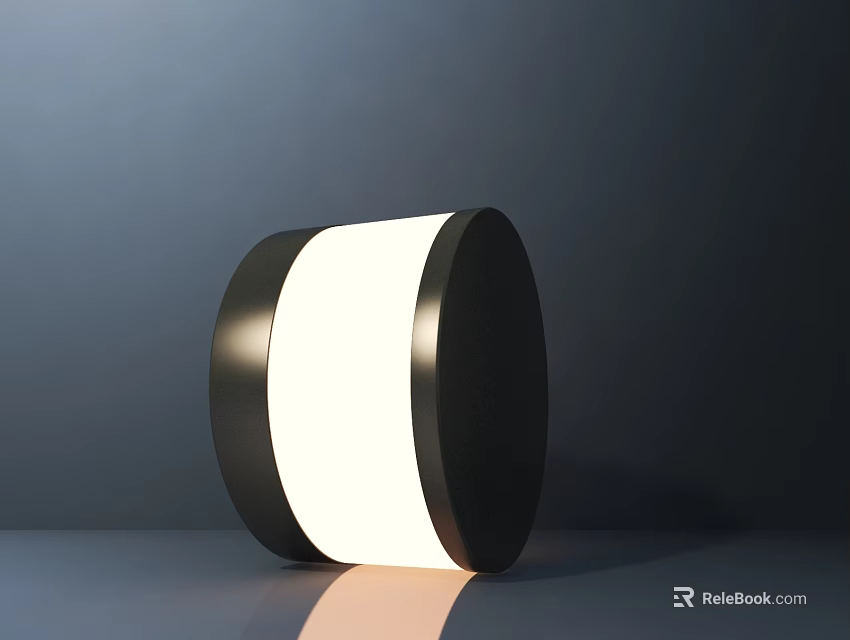 Modern Minimalist Cylindrical Table Lamp With Black Frame And White Light 3d model 
