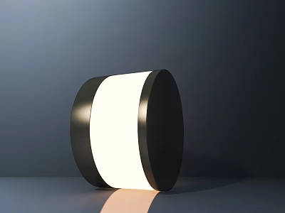 Modern Minimalist Cylindrical Table Lamp With Black Frame And White Light 3d model