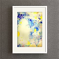 Vibrant Abstract Painting With Colorful Brush Strokes And Geometric Shapes
