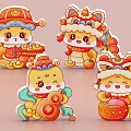 Year of the Snake Beautiful Chen Snake Baby 2025 Heap Head Door to Welcome New Year Spring Festival Year of the Snake Image 3d model