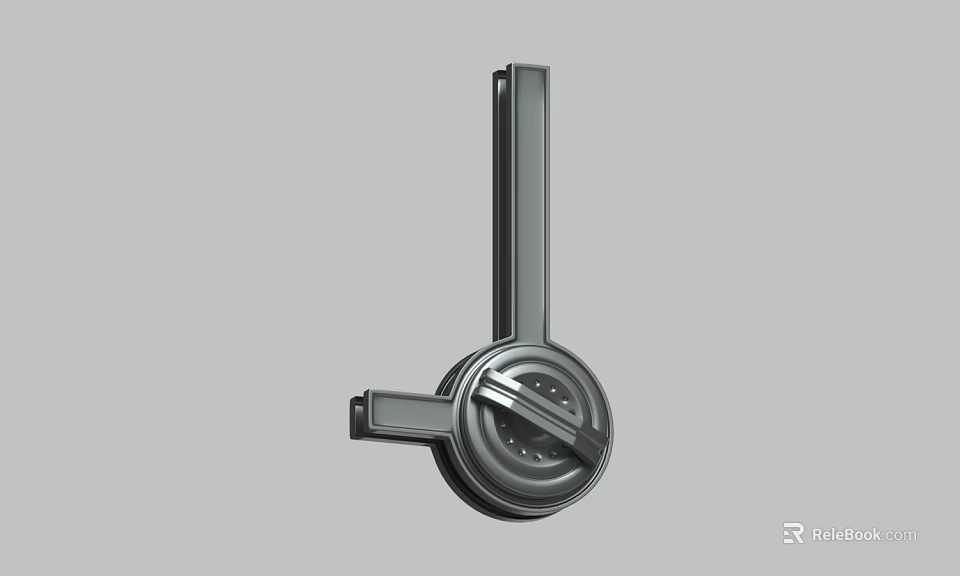 Industrial Metal Mechanical Component With Rotating Knob And Handle Design 3d model 