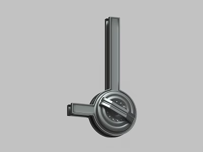 Industrial Metal Mechanical Component With Rotating Knob And Handle Design 3d model