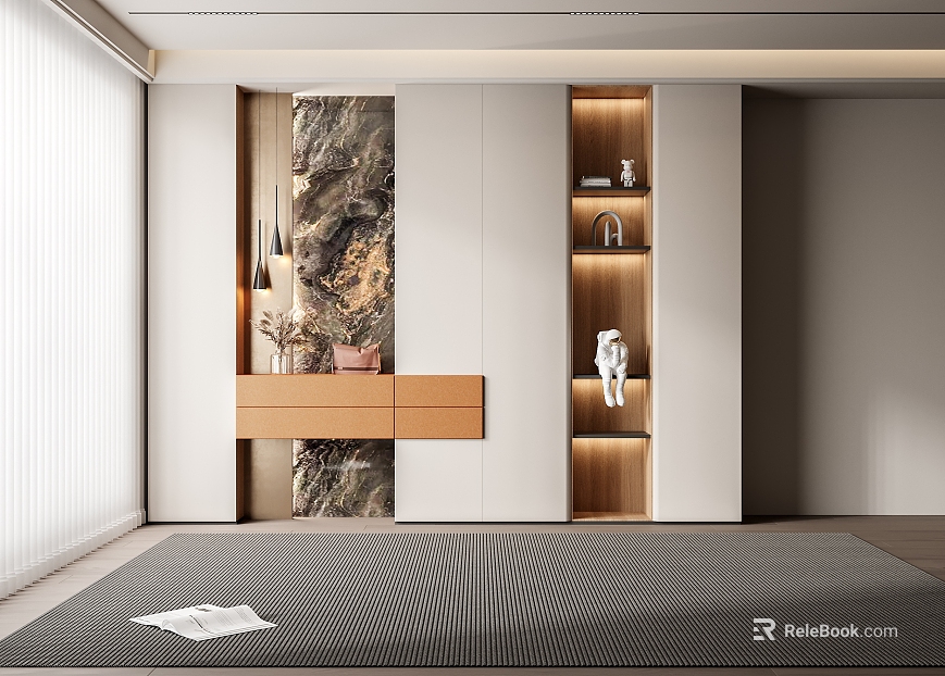 Modern shoe cabinet texture