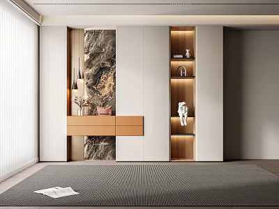 Elegant Modern Shoe Cabinet Design With Wooden Panels And LED Lighting Storage 3d model