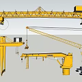 Yellow Construction Cranes Different Types of Functional Vehicles for Heavy Lifting Work