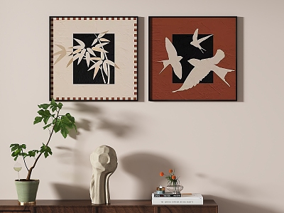 Nordic Simple Middle Ancient Decorative Painting 3d model