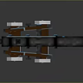 Detailed Pixel Style Cannon Model with Wooden Carriage White Wheels and Black Barrel