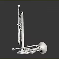 Silver Trumpet and Trombone Shiny Musical Instruments with Metallic Surface Finish