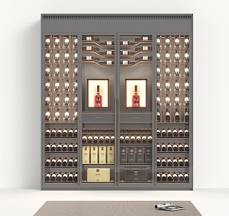 Modern Wine Cabinet Wine Cabinet Wall 3d model