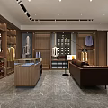 Modern Men's Clothing Store Interior Featuring Suits On Mannequins Wooden Cabinets And Marble Floor
