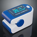 Blue And White Digital Pulse Oximeter With SpO2 And Heart Rate