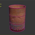 Rusty Metal Barrel With Orange Gray Rusted Surface Cylindrical Shape And Worn Base