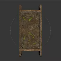 Rustic Wooden Planter With Young Green Seedlings And Natural Textured Surface