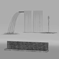 Various Water Fountain Designs Featuring Waterfall Vertical Sheets and Decorative Bases