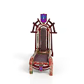 Ornate Colorful Chair Design With Intricate Carved Frame And Upholstered Seat
