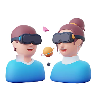 Modern Cartoon Scene Cartoon Man Cartoon Woman 3d model